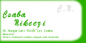 csaba mikeczi business card